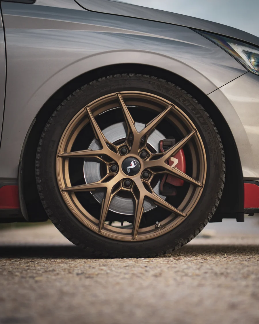 Detail of a Hyundai i20 N wheel
