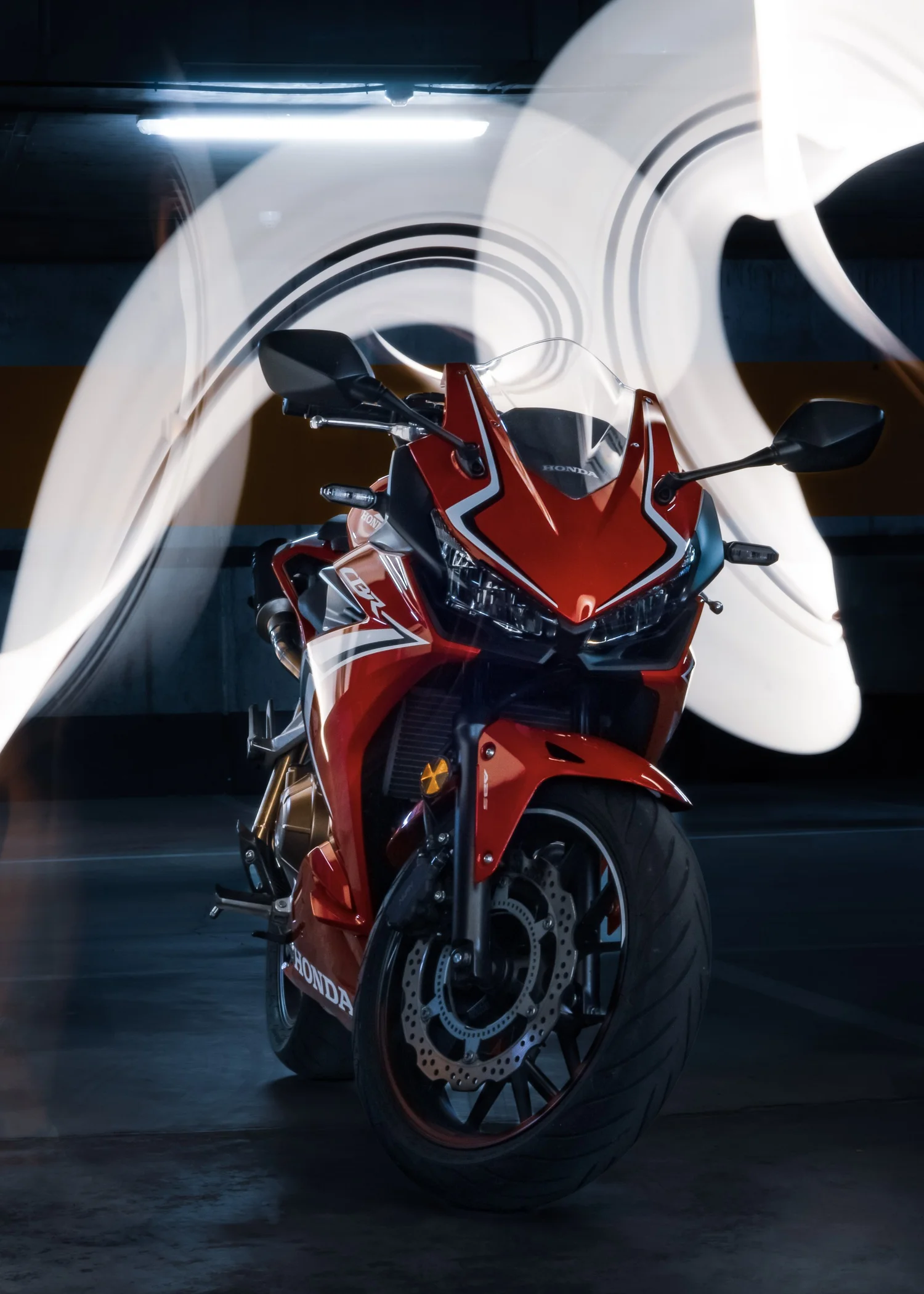 Magister Designs motorcycle on display