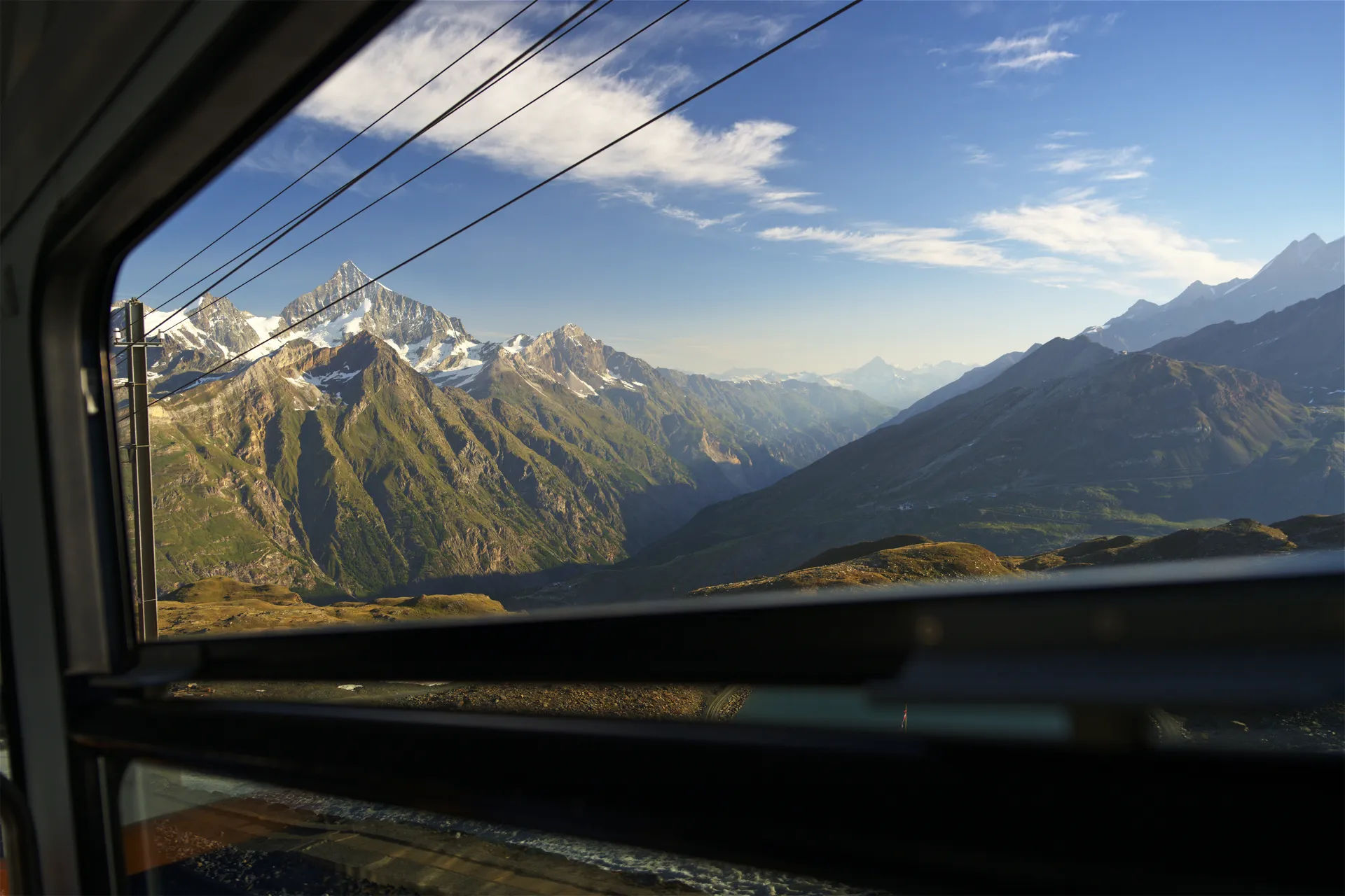Swiss Alps viewed from a train
